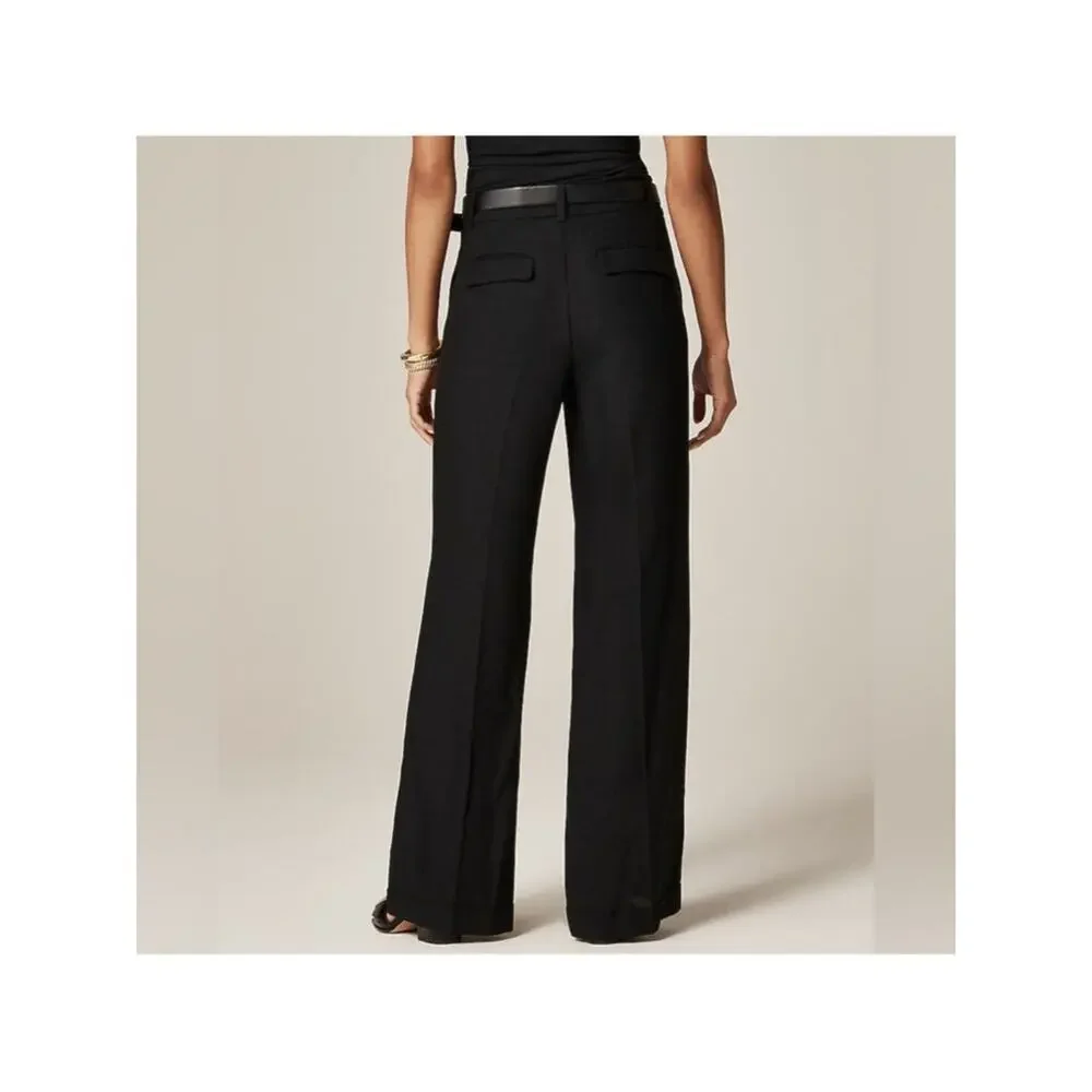 J.Crew Cuffed wide-leg trouser in luster canvas